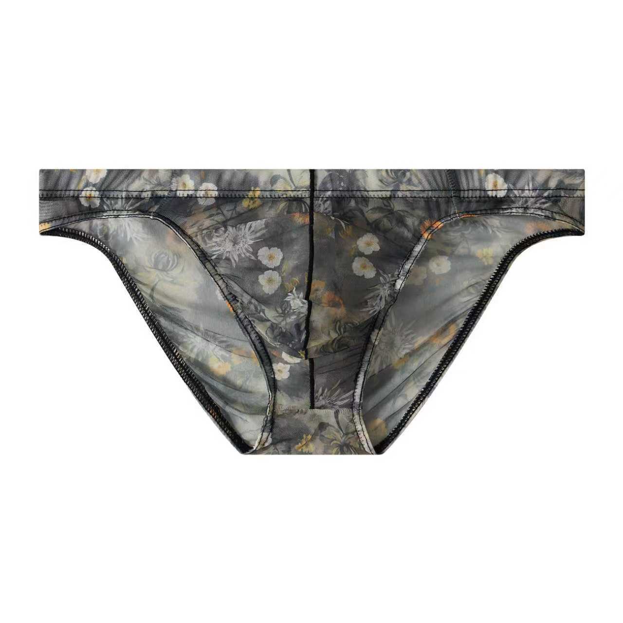 Ice Silk New-style Mens Briefs Personalized Print Breathable photo 6
