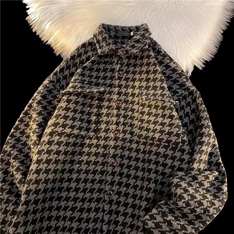 Men's Black And White Plaid Coat Trendy On Instagram photo 4