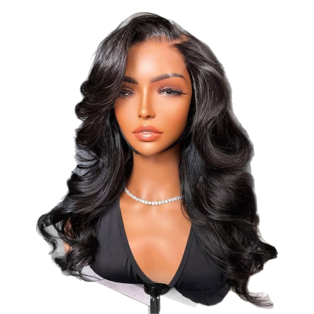 European And American-style Long Black Large-wave Synthetic Wig photo 2
