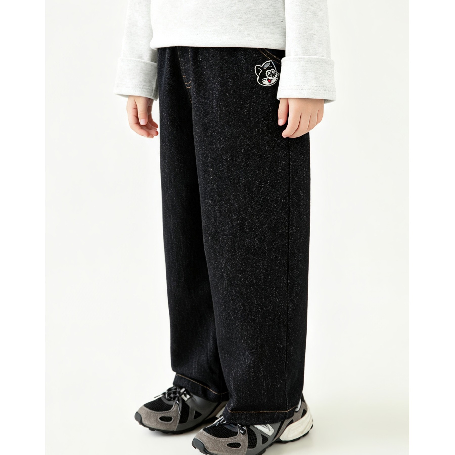 Striped Hooded Sweatshirt Jacket And Wide-leg Jeans photo 6