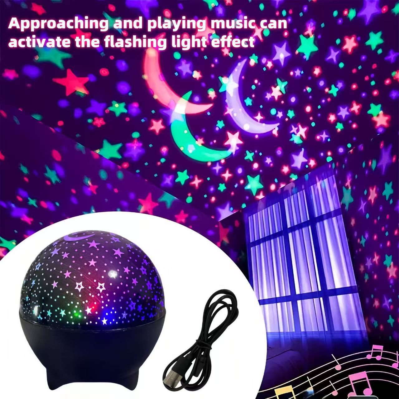 Creative Dreamy Childrens Starry Moon Multicolor Starry Sky Projection Lamp photo 1