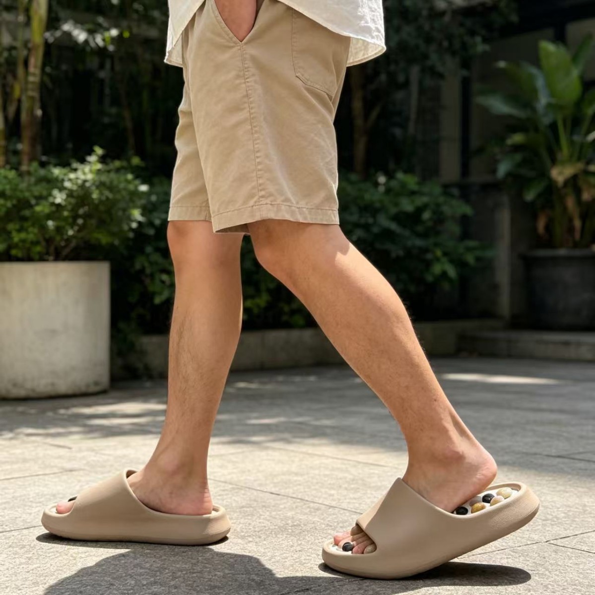 Pebble Massage Slippers With A Height-increasing Design For Home Use photo 2