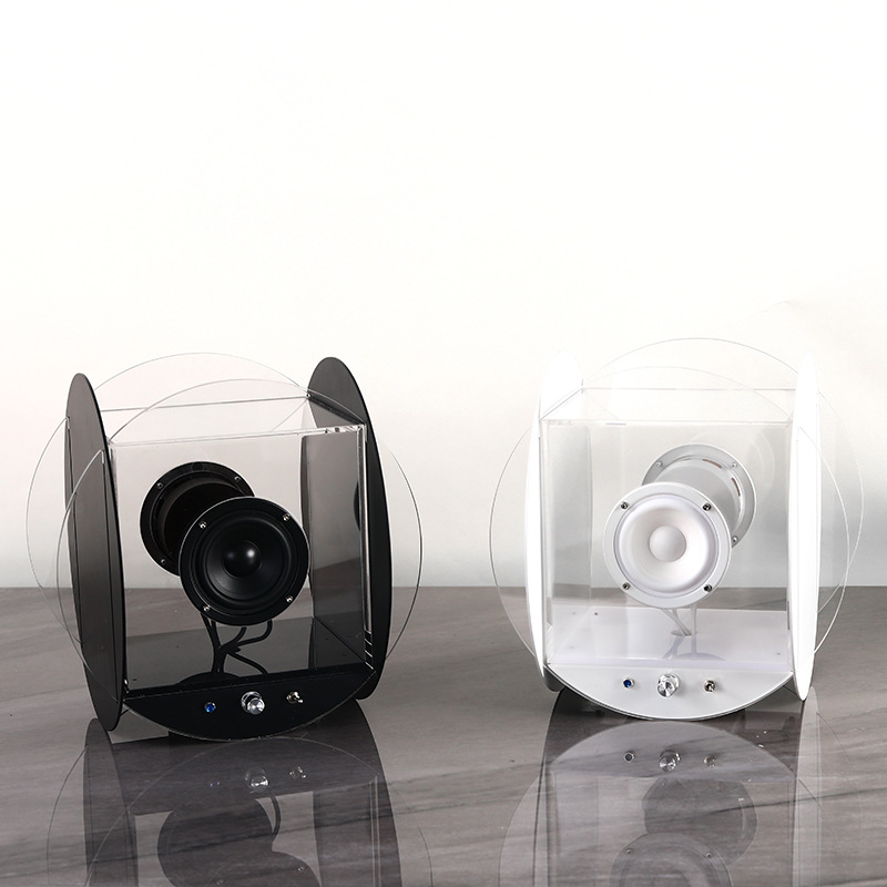 Creative Minimalist Acrylic Retro Bluetooth Round Speaker Ornament photo 4