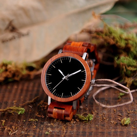 Simple Classic Wooden Analog Quartz Watch photo 1