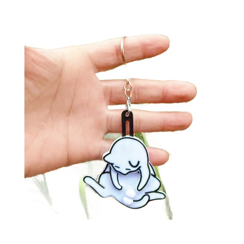 Genuine Creative Pull-out Egg Cat Keychain Pendant photo 5