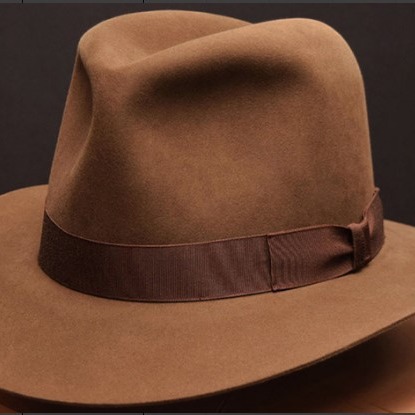 Wool Denim Hat With A Wide Brim And Bow photo 5