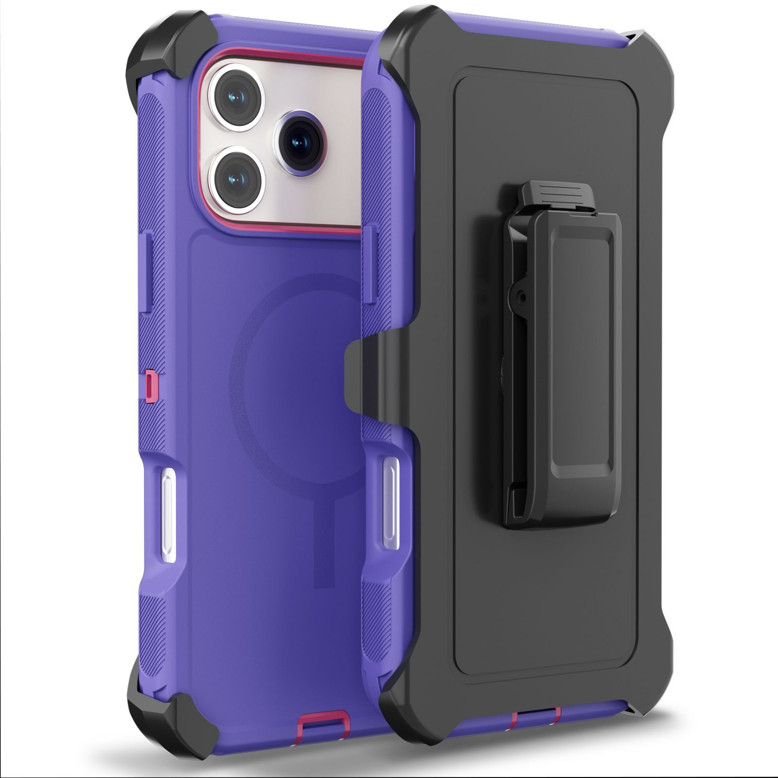 3-in-1 Solid-color Magnetic Phone Case With A Back Clip photo 4