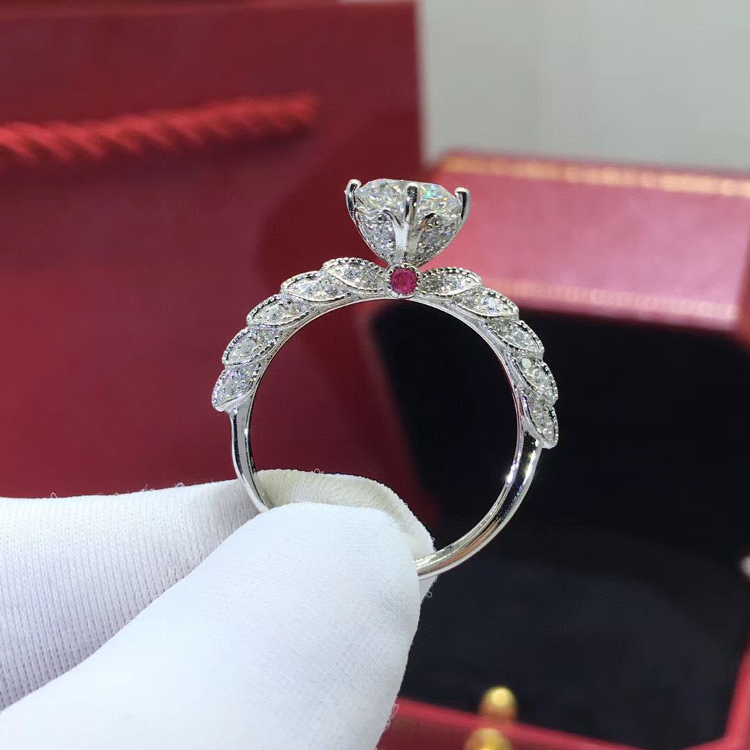 Platinum Plated Moissanite Goddess Of Fortune Ring photo 1
