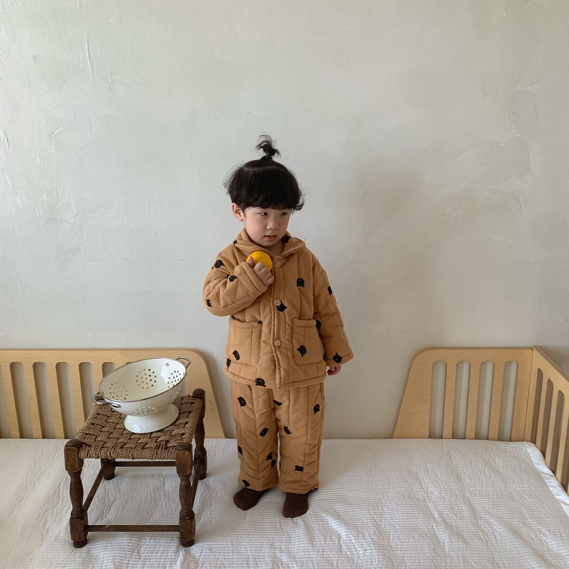 New Fleece-Lined Three-Layer Quilted Pajama Set For Baby Girls And Boys photo 6