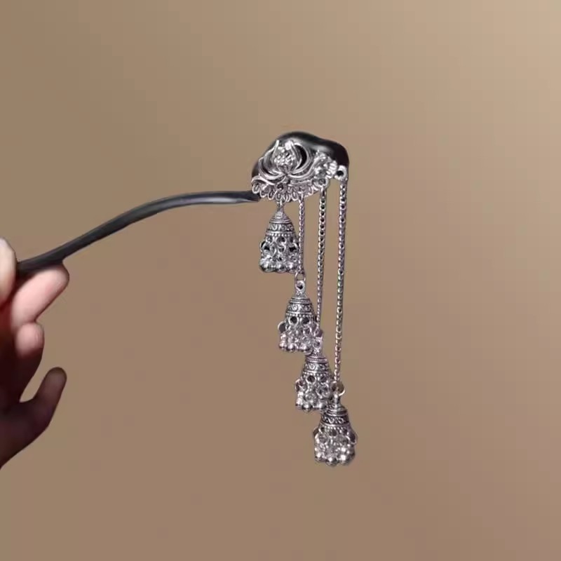 Tassel And Bell Hairpin Hair-raising Hair Clip Womens Headpiece photo 6