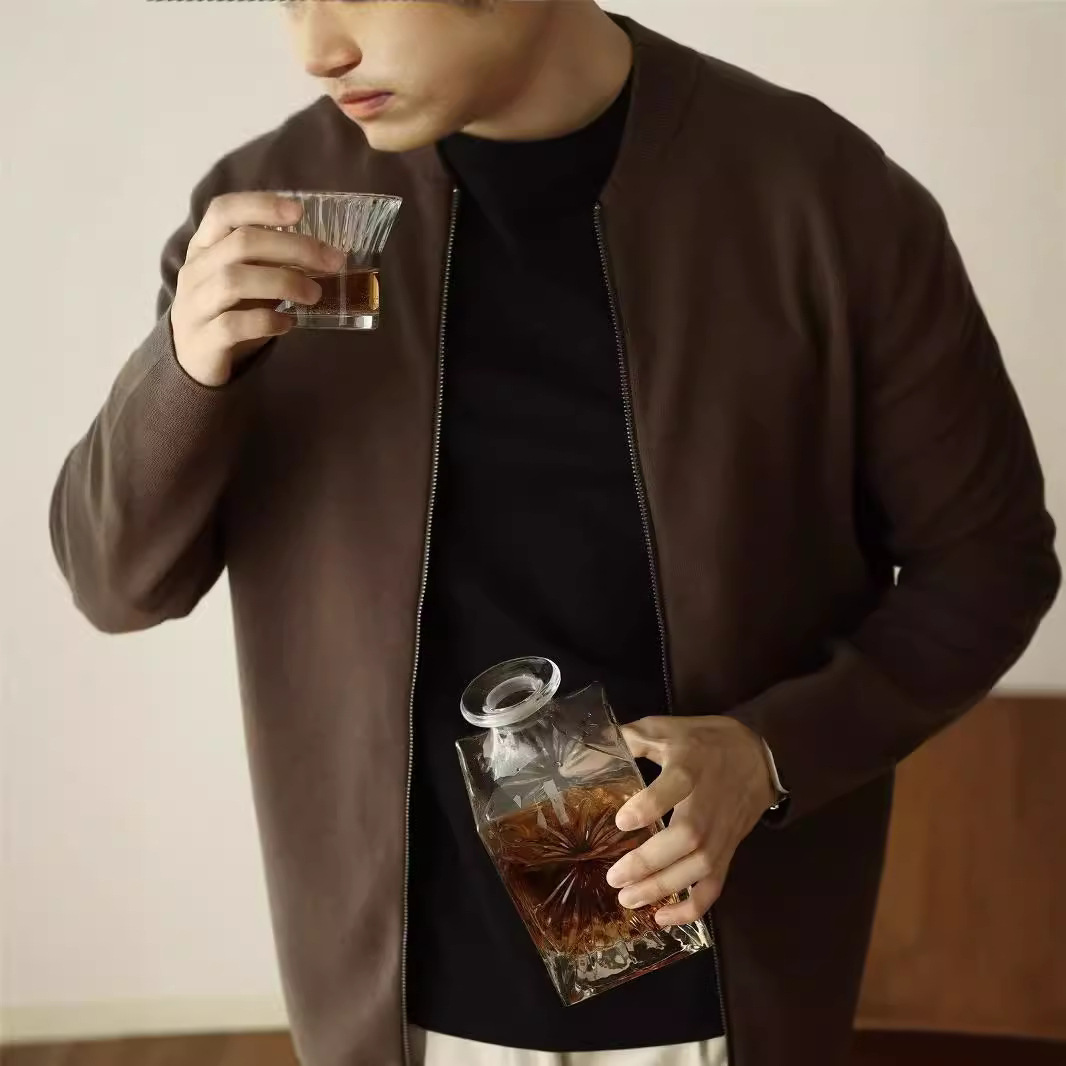 American-style Vintage Knit MA-1 Bomber Cardigan photo 7