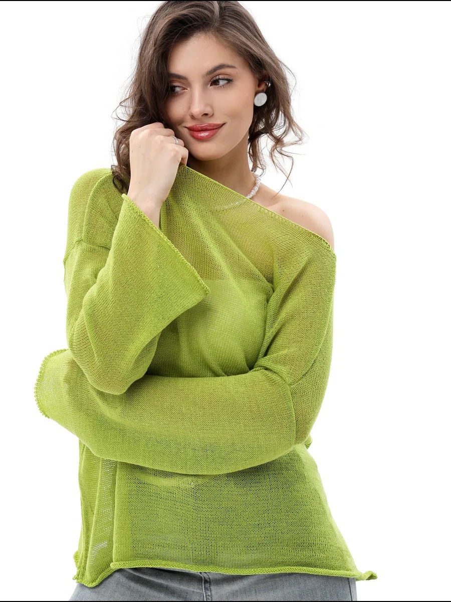 New Women's See-through Openwork Knit Sweater photo 8