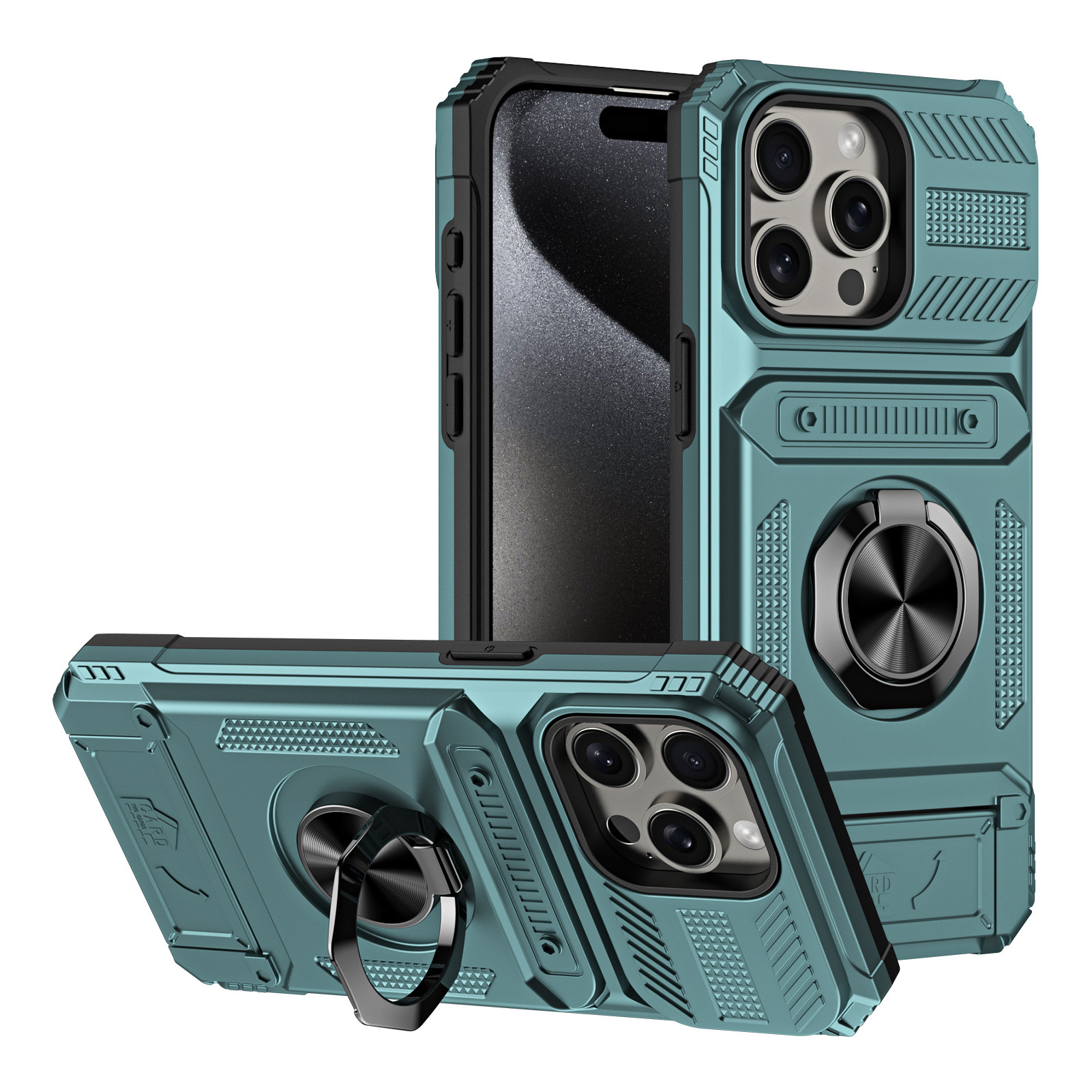 Hidden Card-Slot Magnetic Ring Stand Phone Case photo 7