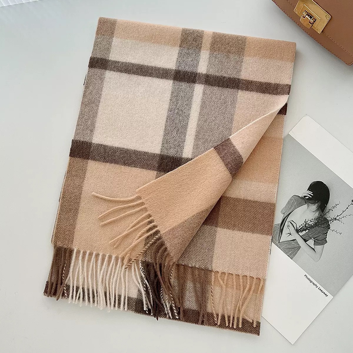 Meilade Wool Plaid Scarf For Winter photo 5