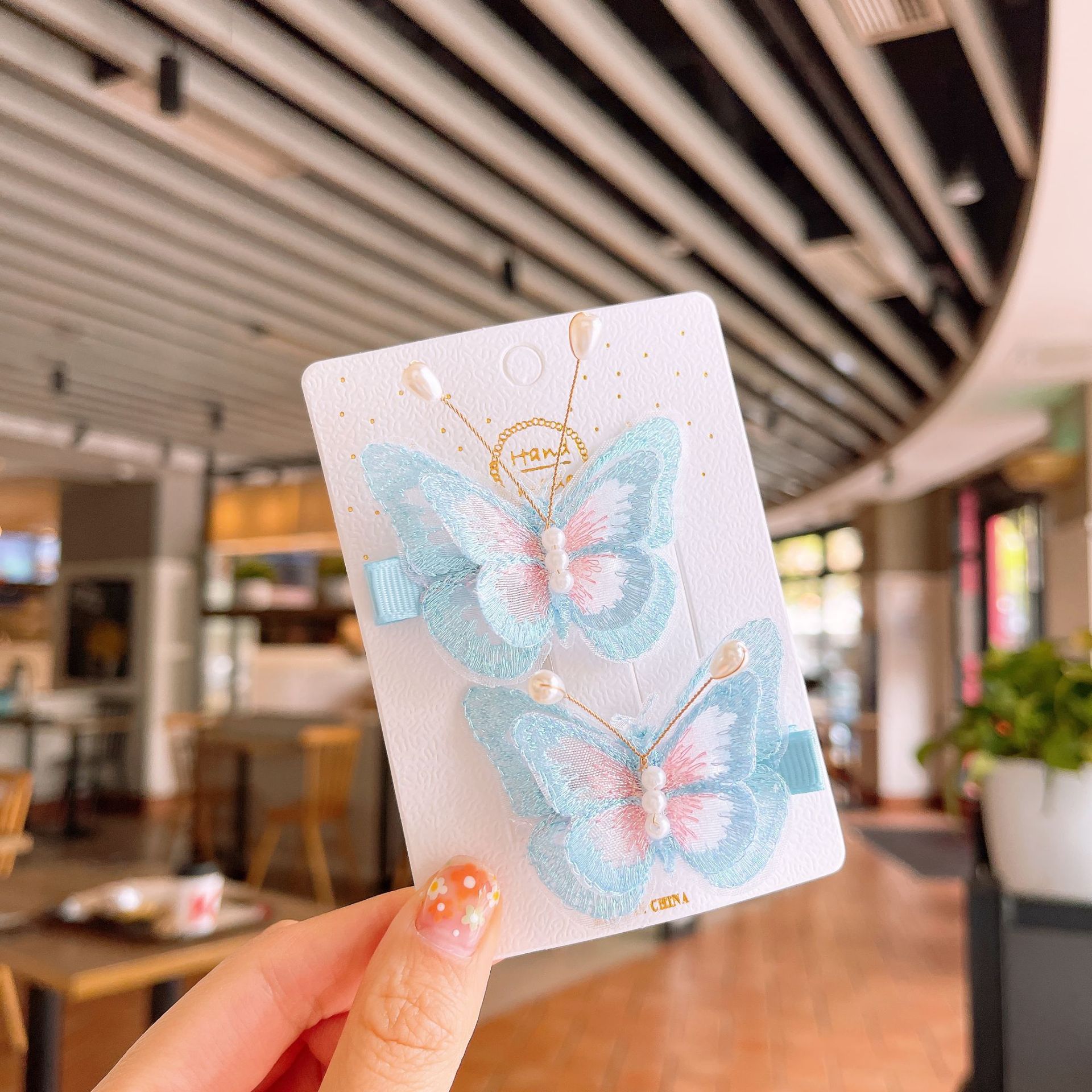 Children's Butterfly Pearl Hair Clip Performance Hair Accessory photo 7