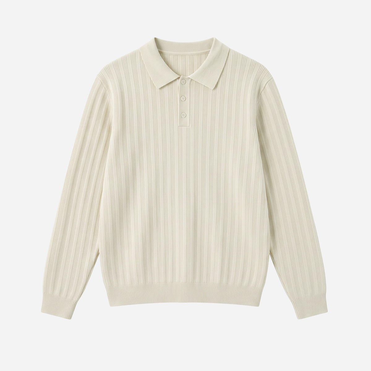 Textured Mens Sweater Polo Shirt Old-money Style Relaxed Fit photo 2
