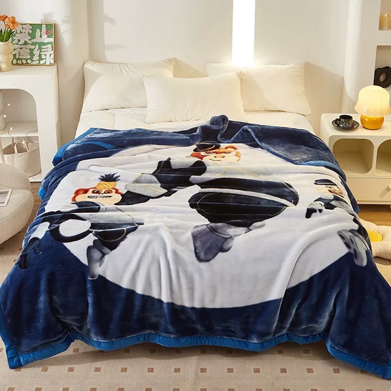 Simple Printed Winter Warm Blanket, Double-Sided Fleece Blanket photo 2