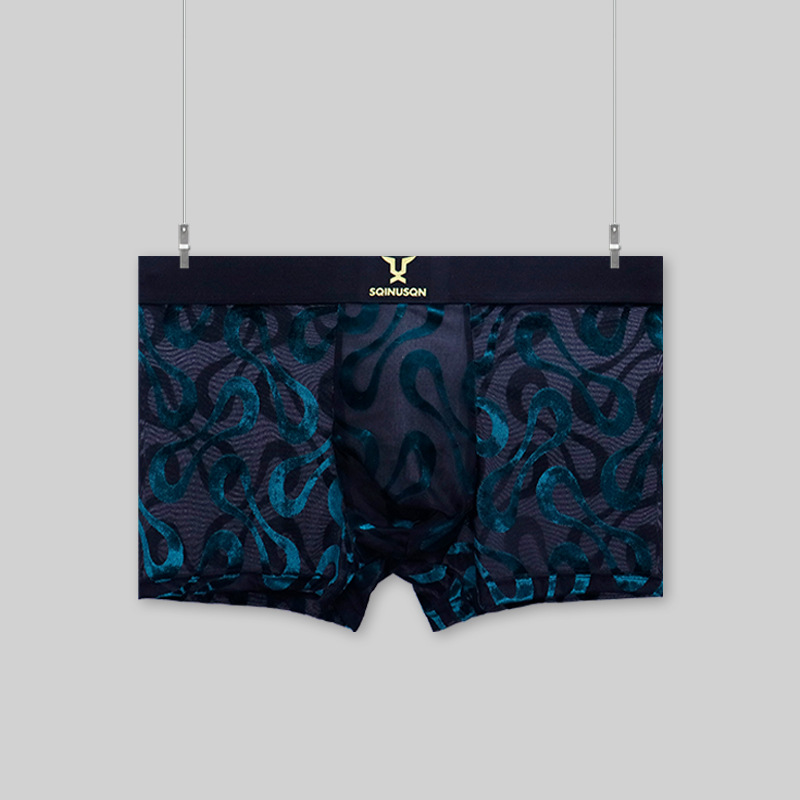 Mens Ice-Silk Underwear Antibacterial And Breathable Velvet Mesh Boxers photo 4