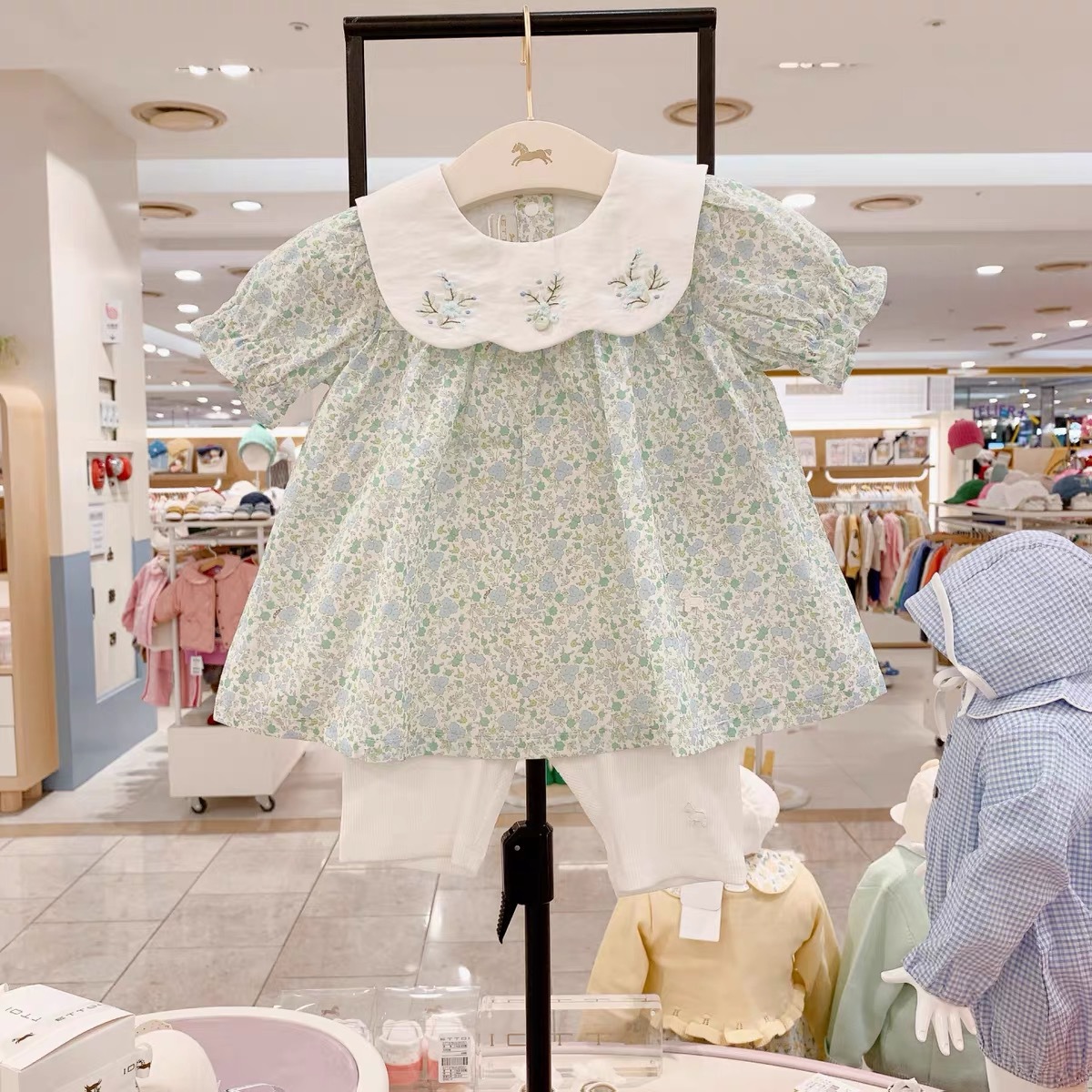 Summer New Arrival Baby Girl's Puff-sleeve Floral Print Set photo 4