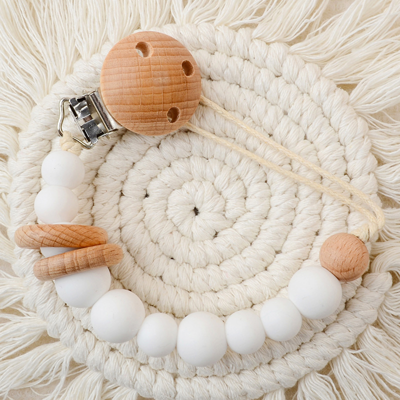Baby Supplies Creative Baby Silicone Beads Teething Chewable Pacifier Chain Anti-Lost Strap photo 4