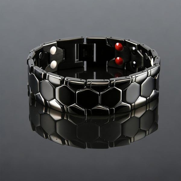 Hexagonal Men's Bracelet With Magnetic Four-in-one Design photo 1