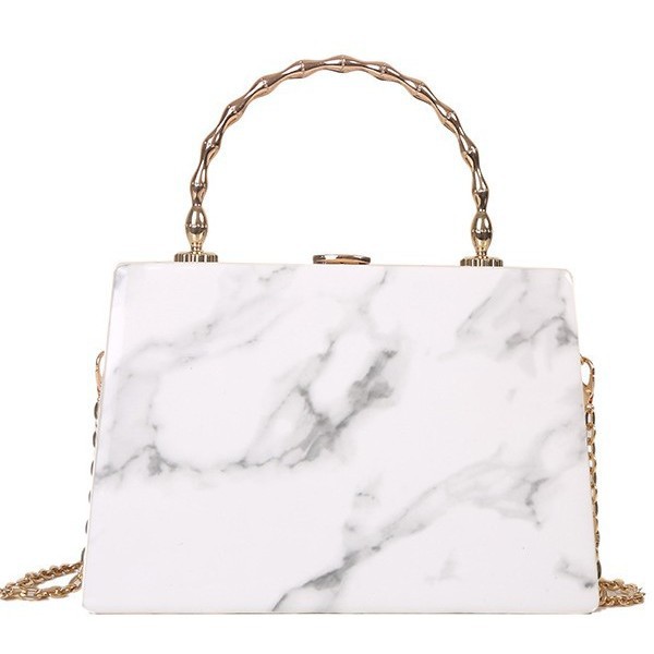 Women's Marbled Small Square Handbag photo 7