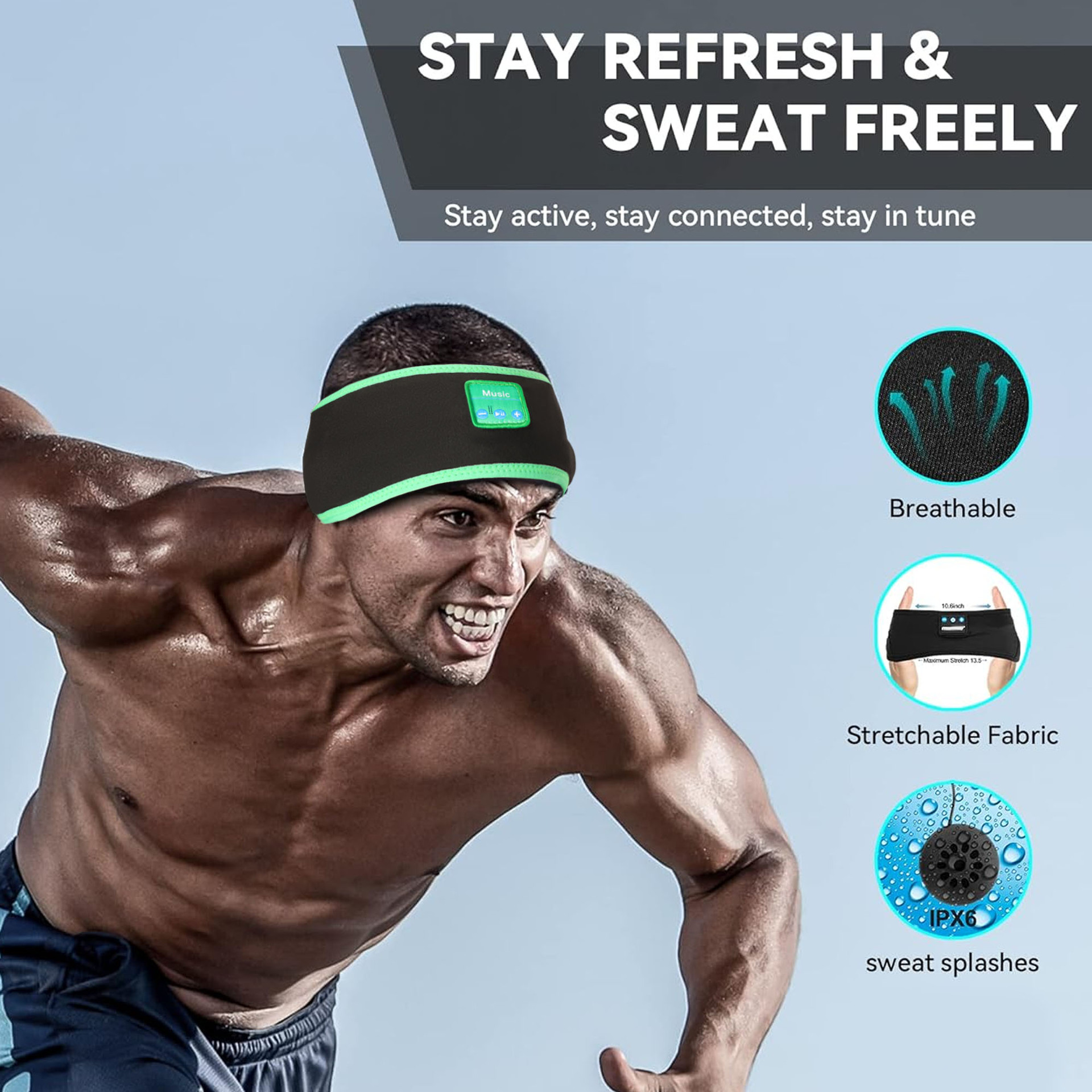 Sleeping Bluetooth Headphones Sports Headband photo 4