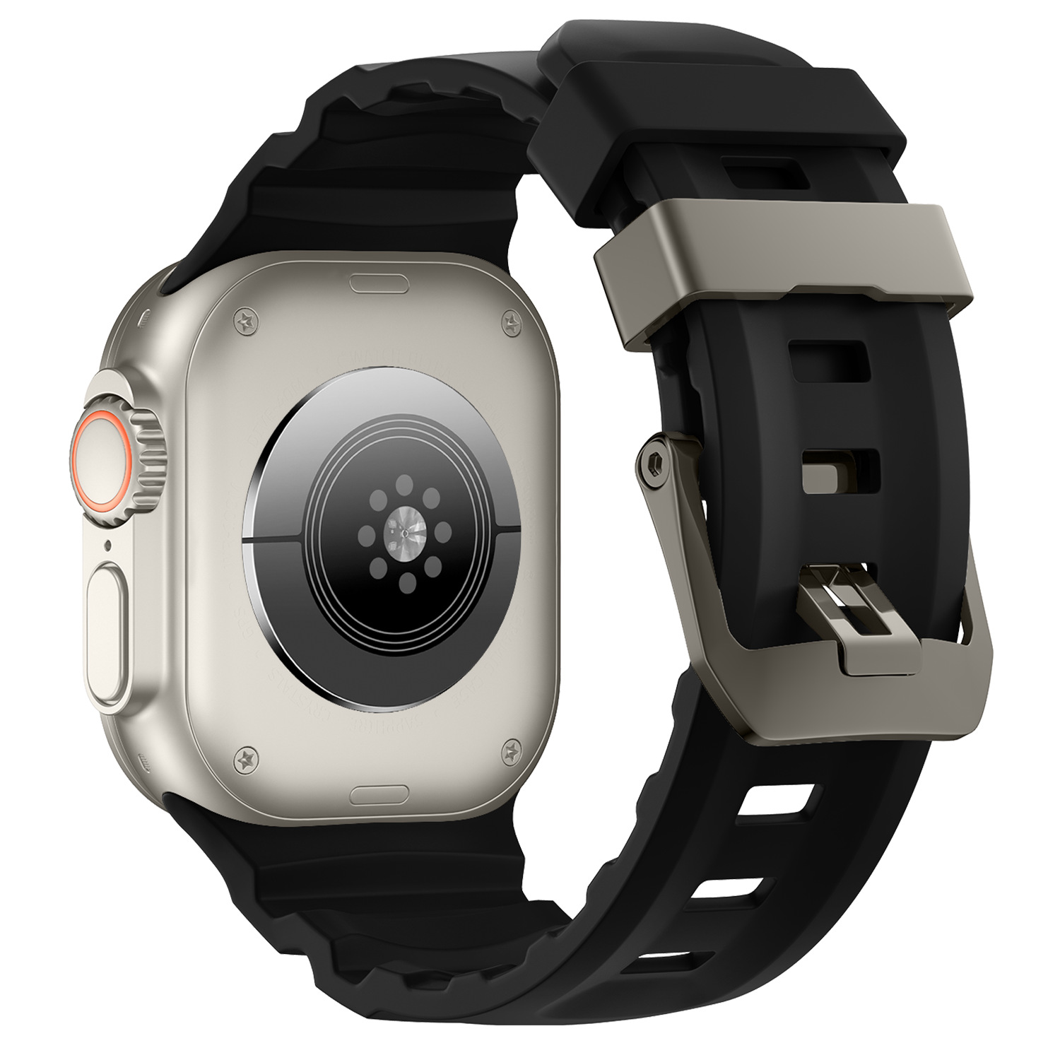 Silicone Strap With Titanium-colored And Black Buckles photo 5