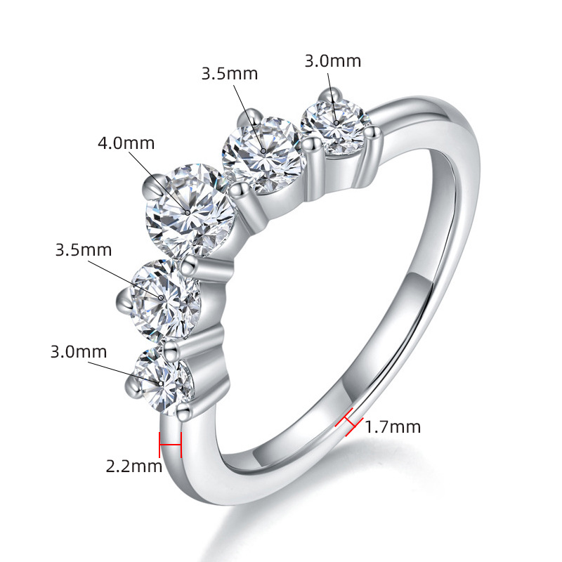 925 Sterling Silver Moissanite Ring For Women photo 5