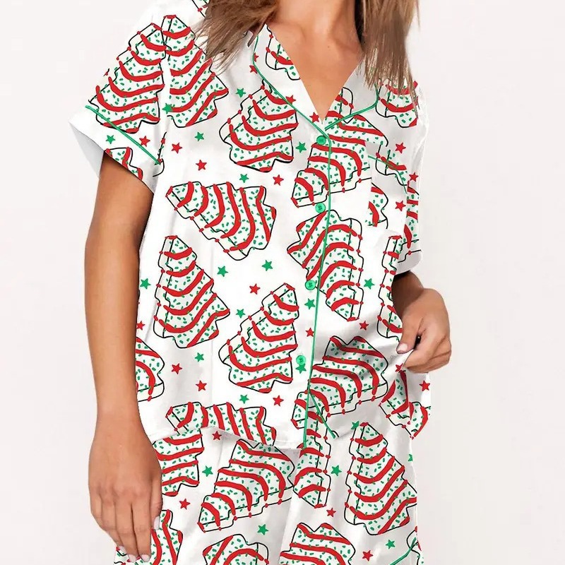 Casual Plus Size Temperament Christmas Tree Printing Suit photo 8