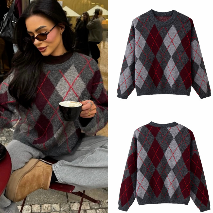 Women's Retro Casual Loose-Knit Sweater photo 5