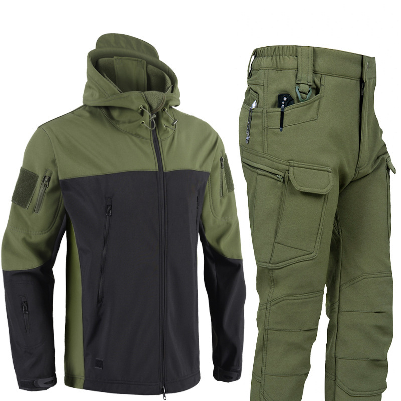 New Second-generation Spliced Sharkskin Windproof Jacket And Pants Set photo 2