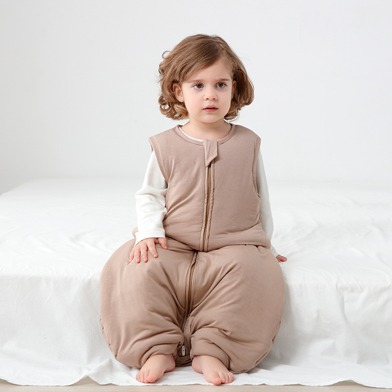 Warm Quilted Childrens Anti-kick Blanket Moisture-wicking Sleeveless Split-leg Sleeping Bag photo 1