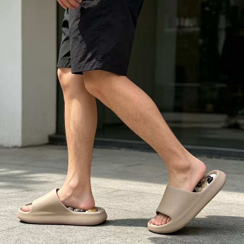 Pebble Massage Slippers With A Height-increasing Design For Home Use photo 4