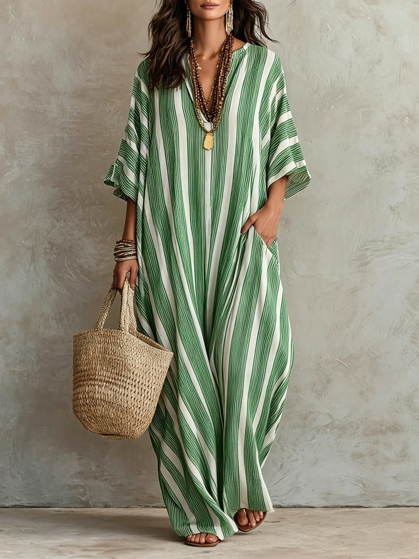 Women's Striped Loose Fitting Dress photo 8