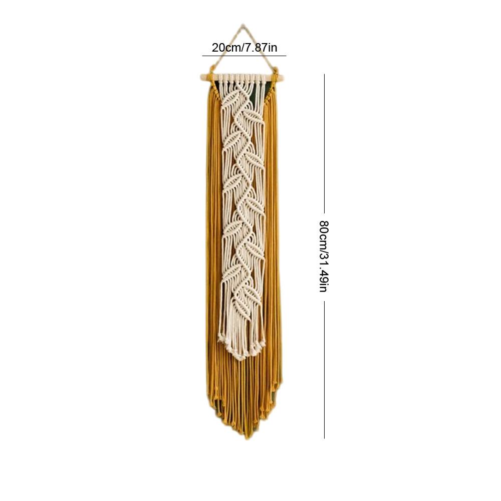Bohemian Handwoven Wall Hanging Tapestry - Nordic Leaf Pattern Macrame Wall Decor for Living Room Bedroom Home Interior Design photo 6