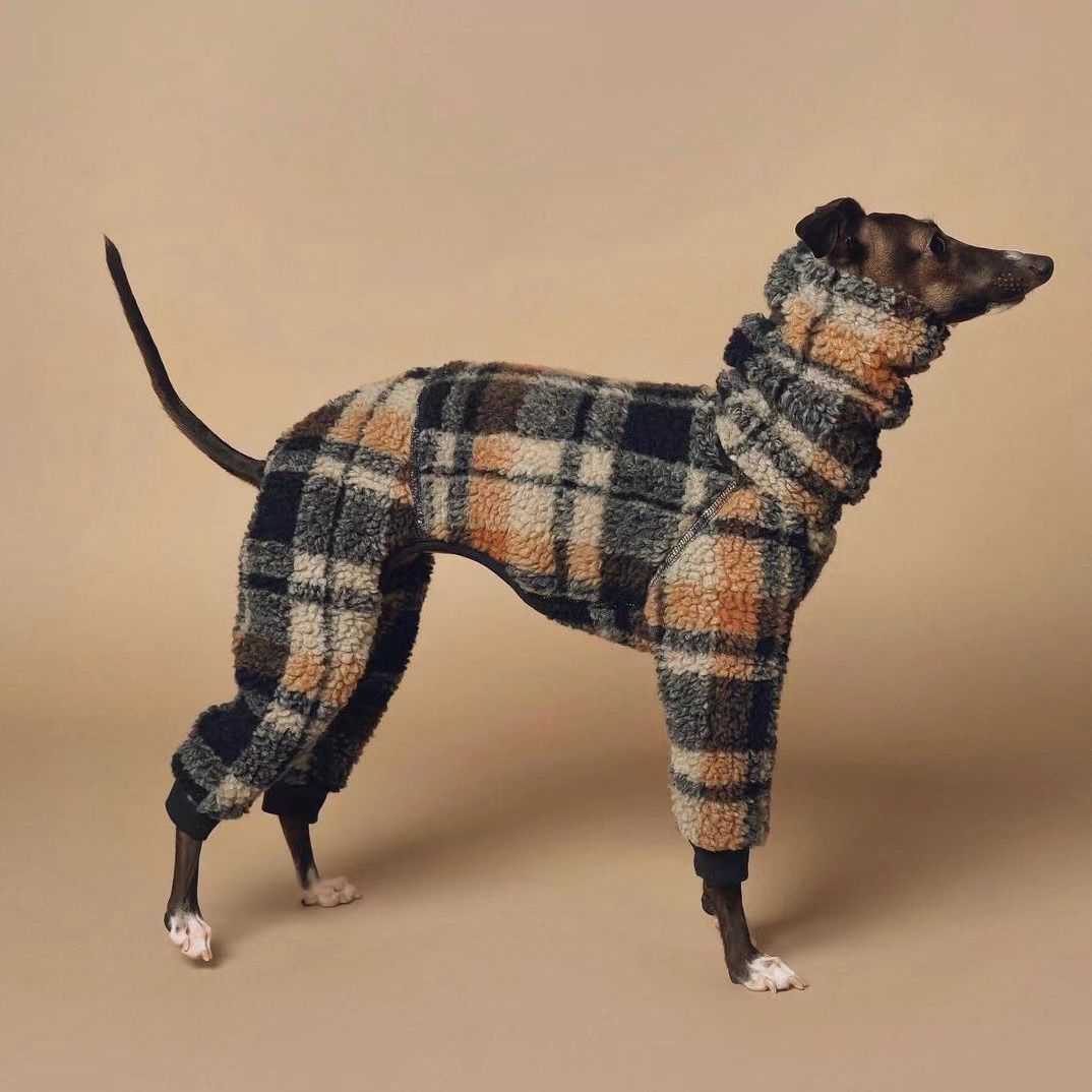 Double-sided Fleece Whippet Winter Dog Coat photo 1