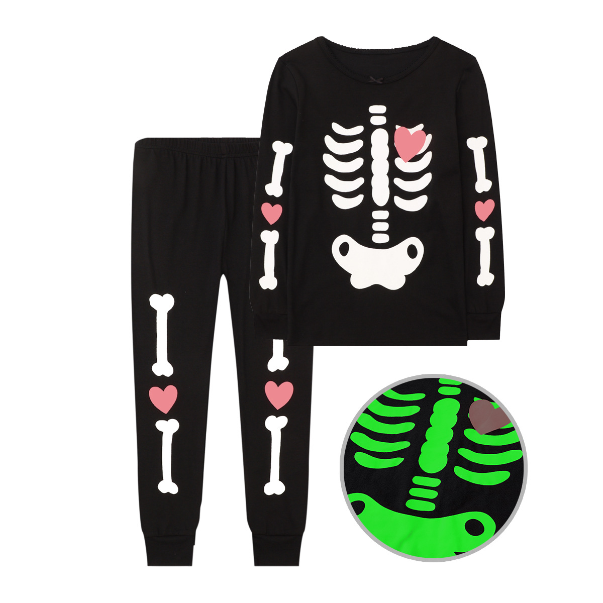Halloween Kids' Home Wear Luminous Printed Pajamas Outfits photo 5