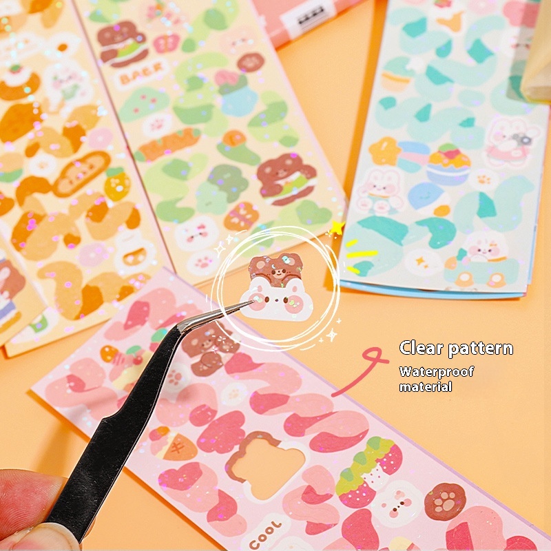 Stickers Cute Laser Journal Stickers PVC Waterproof Notebook Stickers DIY Stickers Suit photo 4