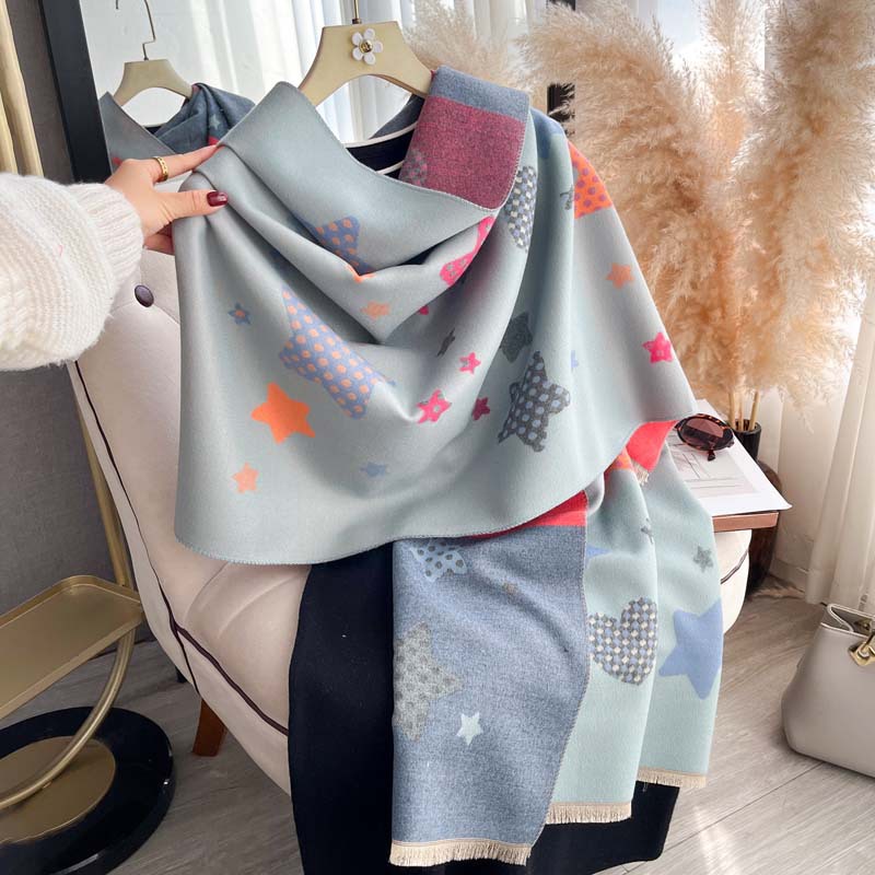 Womens Double-sided Scarfshawl Skin-friendly Thick And Warm photo 3