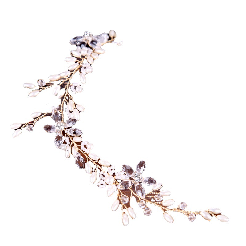 White Pearl Plate Hair Band Wedding Accessories Dress Bridal Headdress photo 4