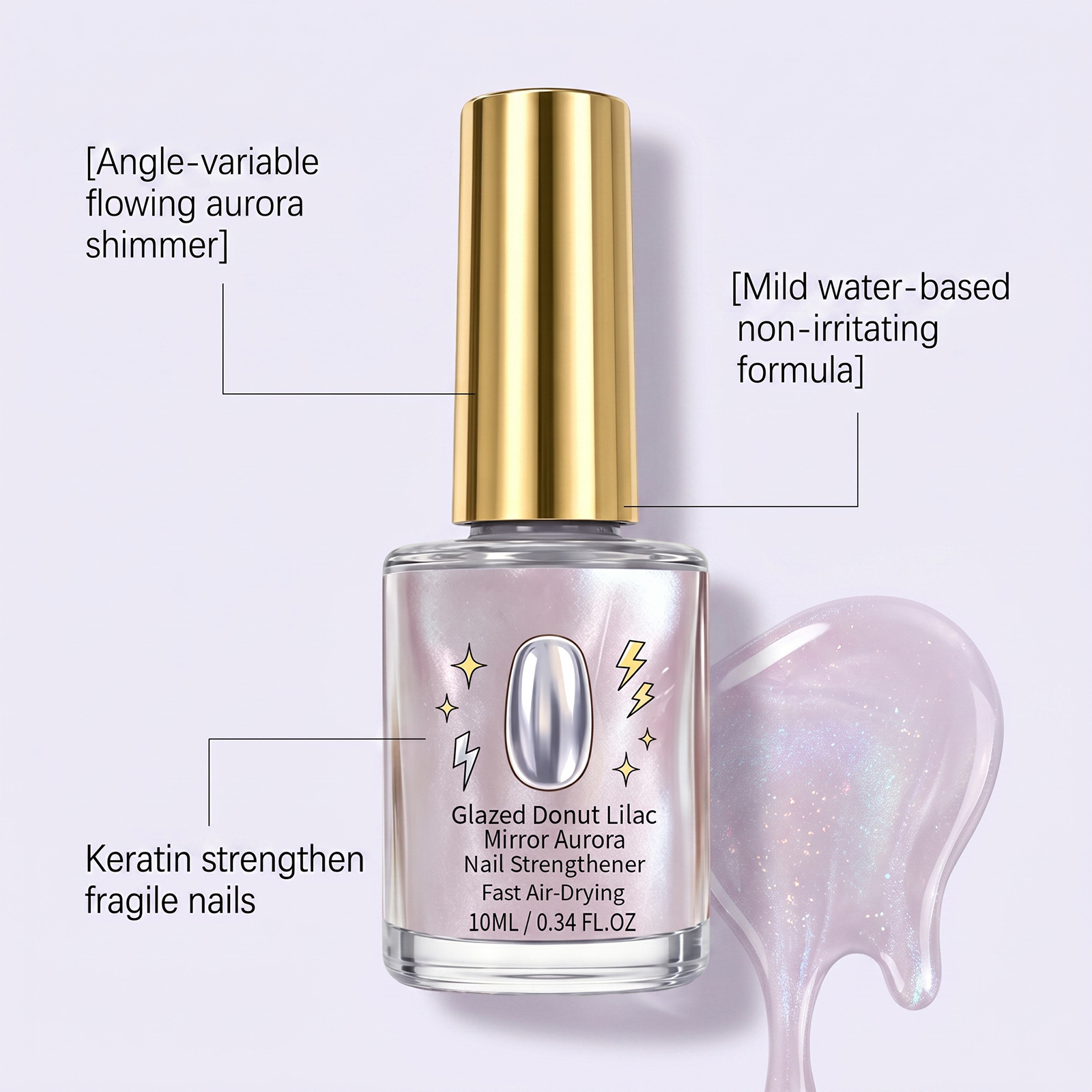 Multi-color Refractive Gradient Nail Gel Polish - High Gloss Long-lasting Non-fading DIY At-home Manicure Top Coat photo 1