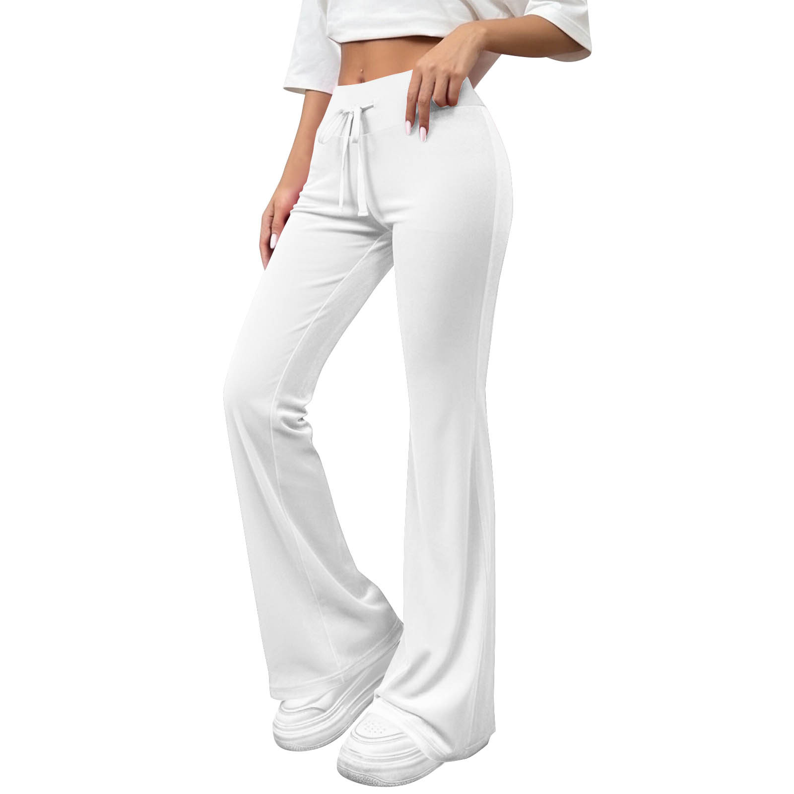 Commuter Slimming Casual Flared Pants Velvet Draped Long Trousers photo 4