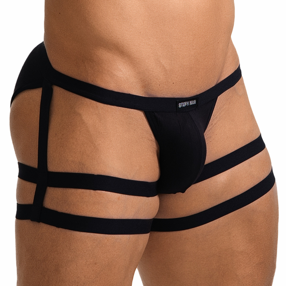 Mens Low-rise Thong With Straps photo 3