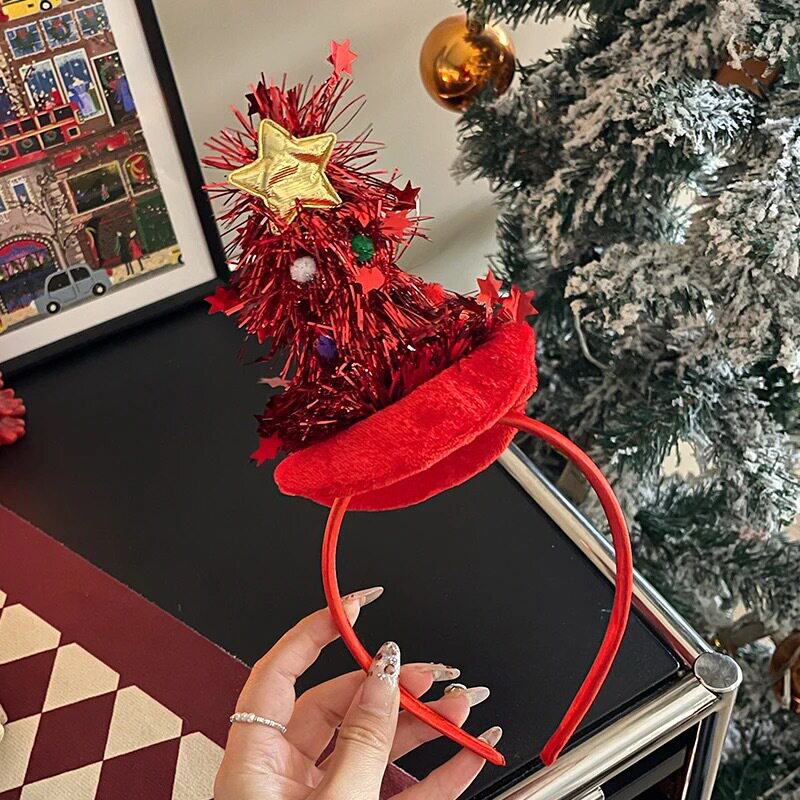 Christmas Tree Headband Cute Holiday Headdress For Girls photo 3