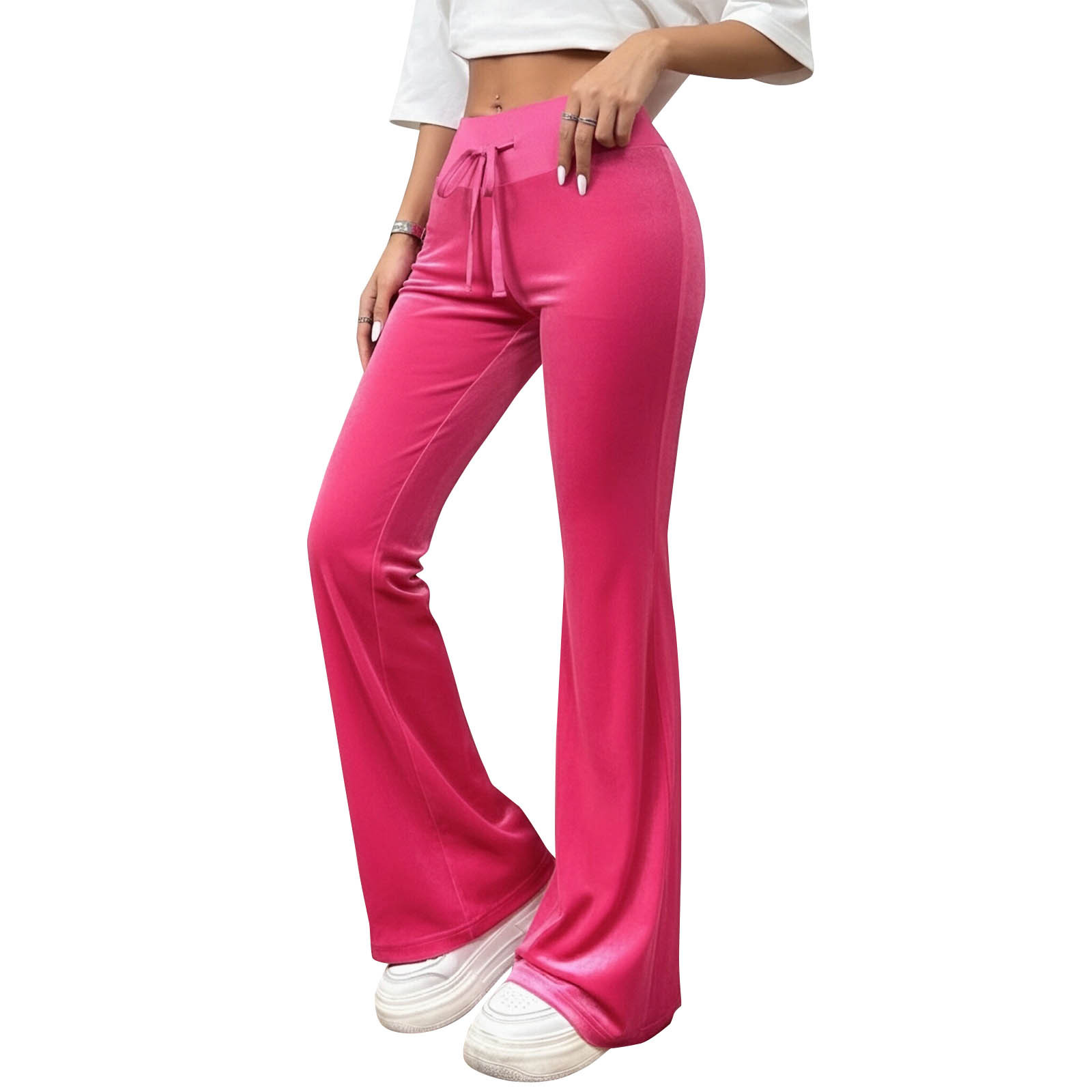 Commuter Slimming Casual Flared Pants Velvet Draped Long Trousers photo 8
