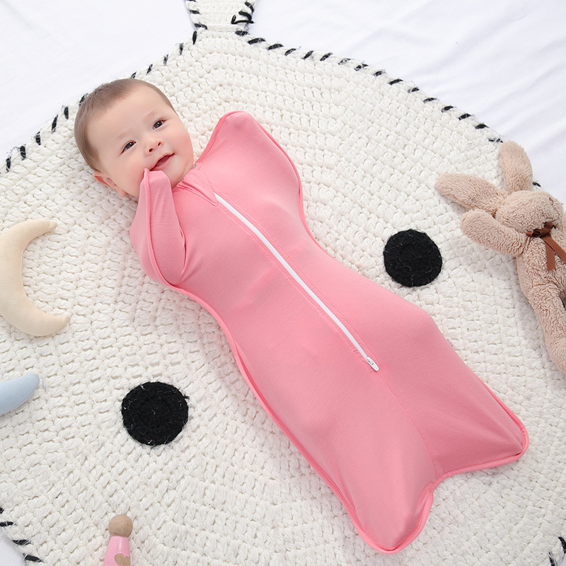 Baby Swaddle Sleeping Bag, Bamboo Fiber, Summer, Surrender-style, Anti-startle photo 6