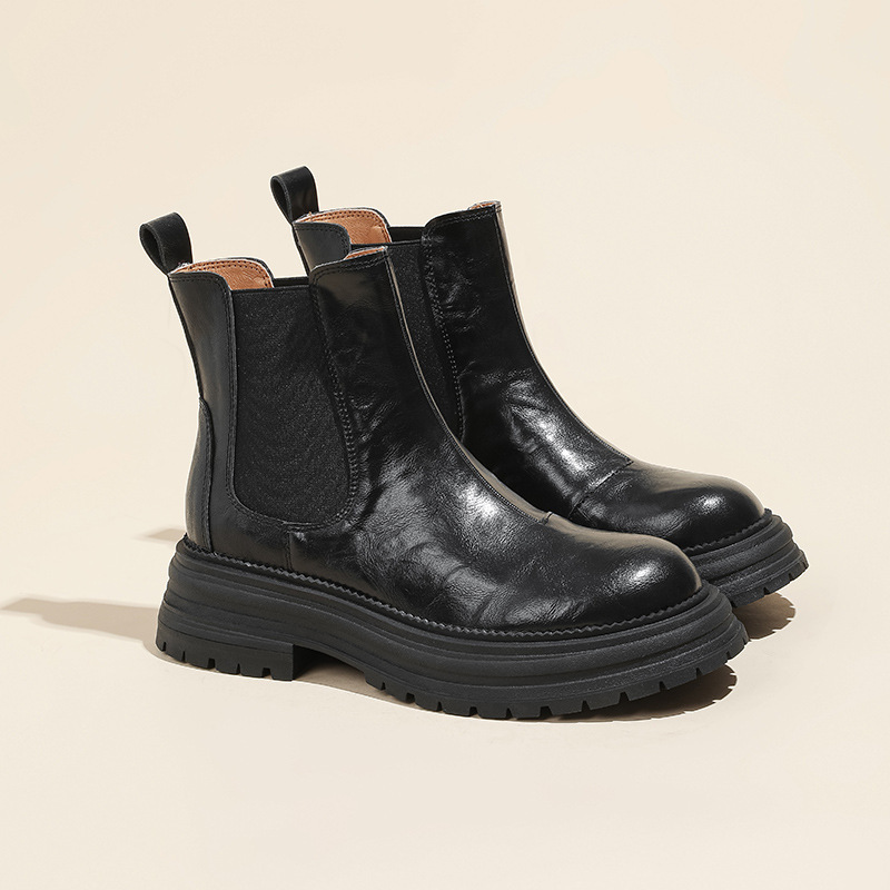 New Vintage Leather Ankle Boots For Women photo 1