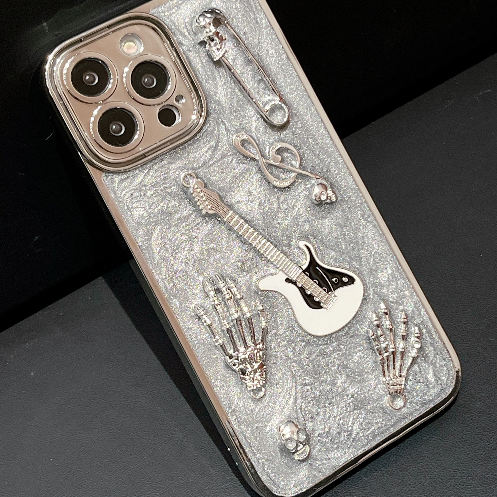 Cement Gray Metal Guitar Electroplating Protective Cover Phone Case photo 8