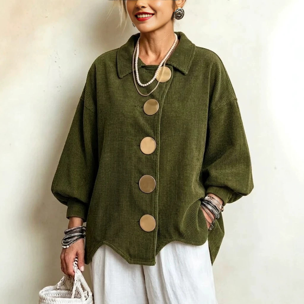 Oversized Metal-button Corduroy Jacket photo 1